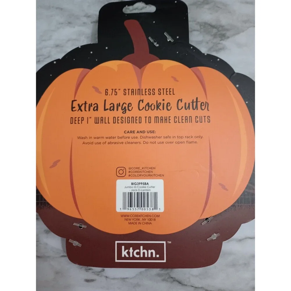 NWT 2 Stainless Steel XL Cookie Cutters Skeleton and Pumpkin